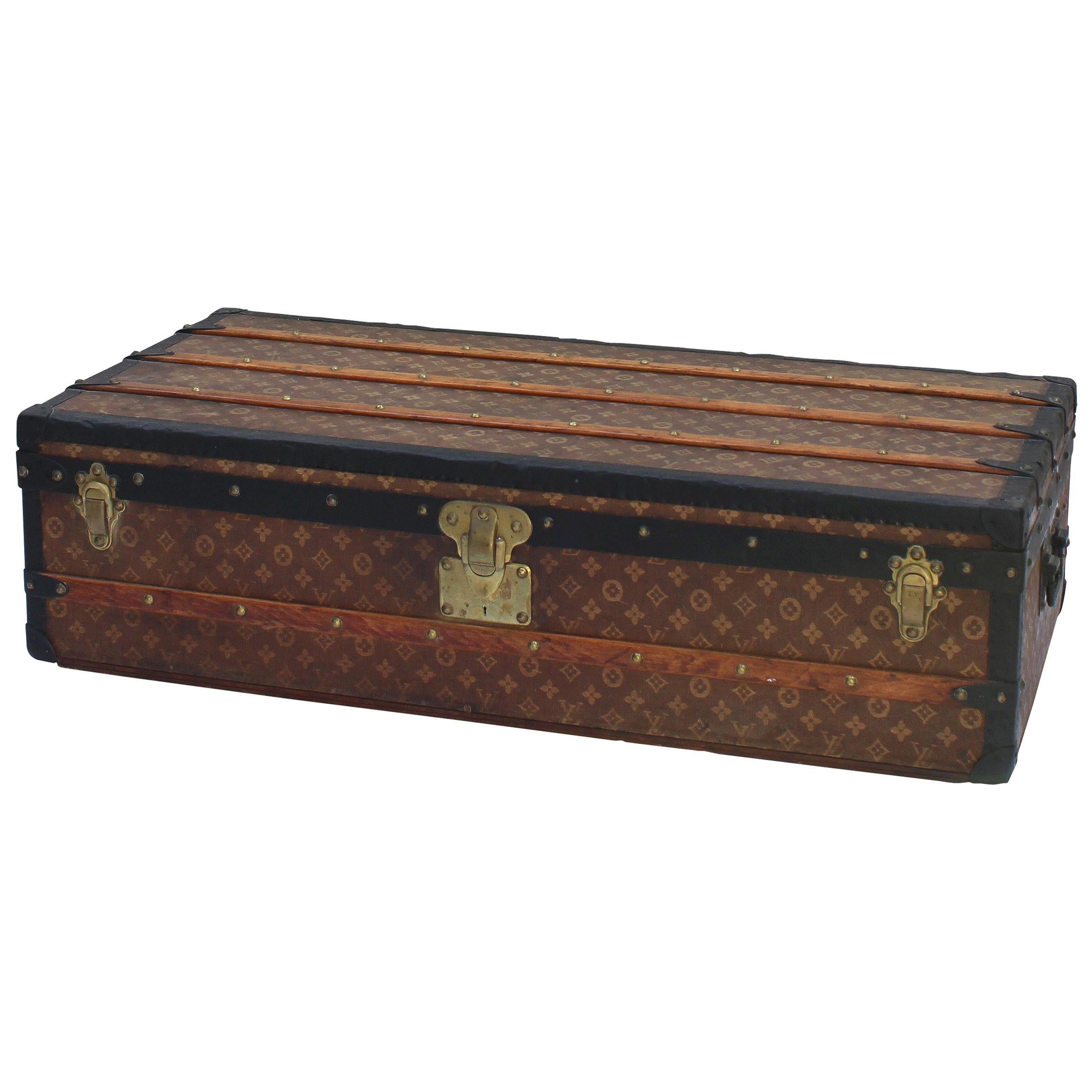 Louis Vuitton Cabin Trunk with Black Edging, circa 1920 For Sale