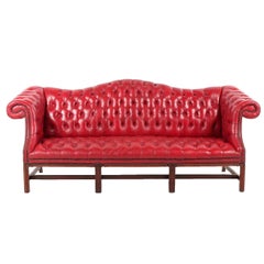 Vintage Chippendale Style Chesterfield Sofa