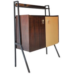 Vintage Two-Colored Italian Mid-Century Modern Bar Cabinet in the Manner of Gio Ponti