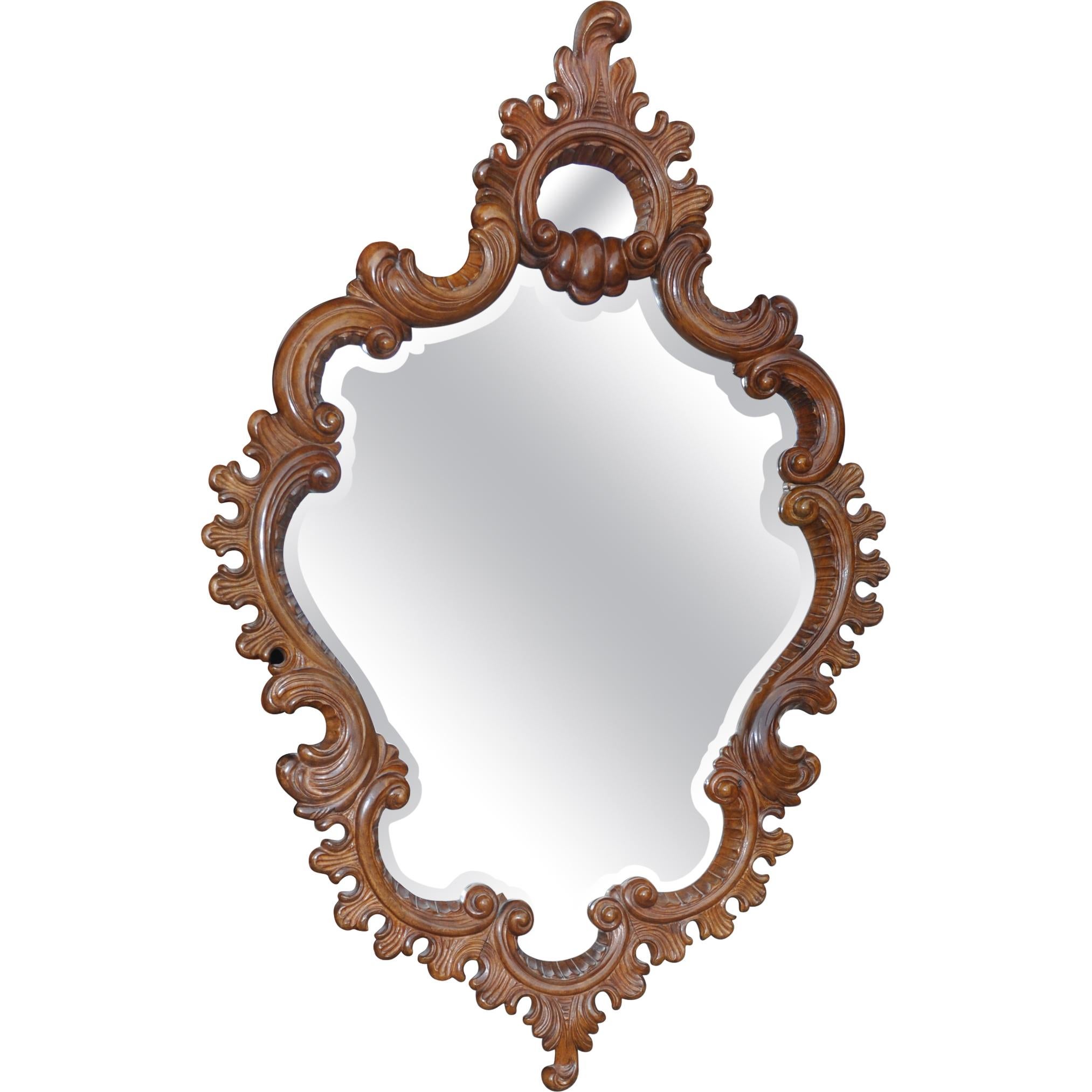 19th Century Richly Decorated Rococo Wall Mirror, circa 1880 For Sale