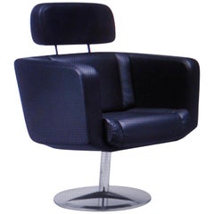 Brown Leather Exclusive Swivel Desk Chair by Paolo Fancelli