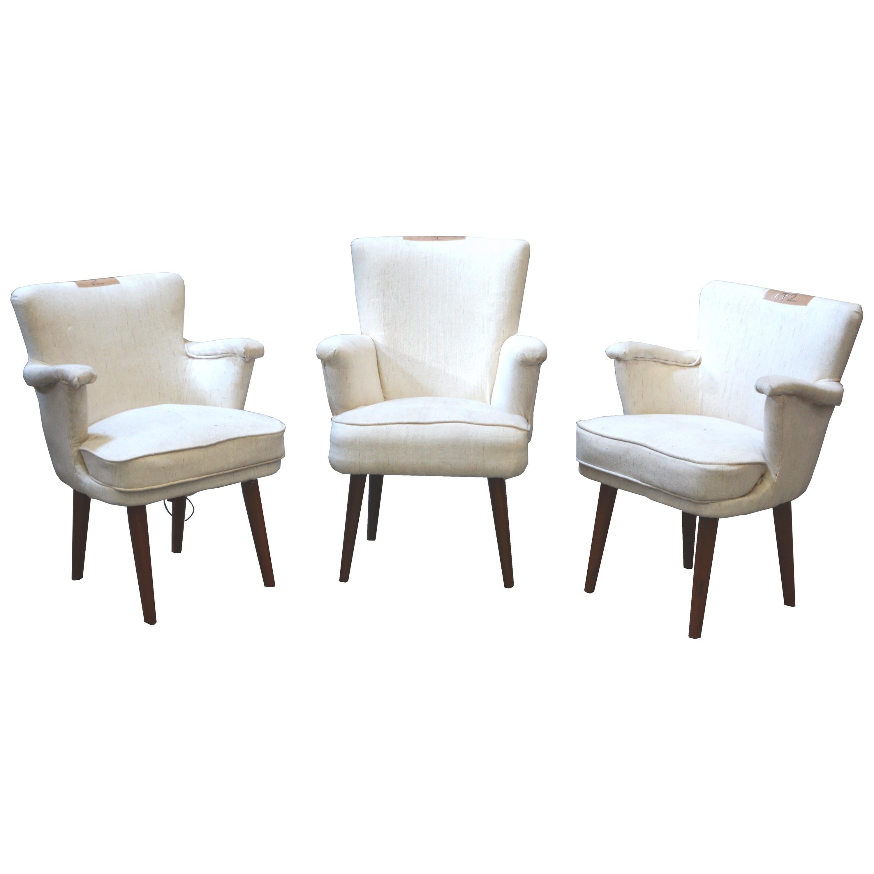 Gustavo Pulitzer Set of 3 Dining Armchairs from MV Augustus Ocean Liner, 1952 For Sale