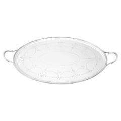Antique English Sterling Silver Two-Handled Tea Tray, 1925