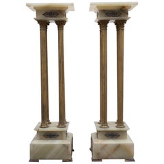 Pair of Ancient Russian High Seats in Onyx, circa 1860