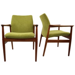 Set of Two Armchairs by Grete Jalk for Glostrup Møbelfabrik, 1950s