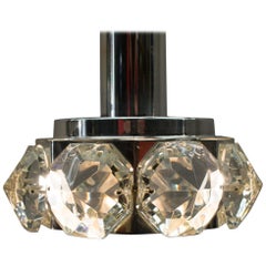 Lovely Bakalowits & Söhne Ceiling Lamp with Large Glass Diamonds, 1970s