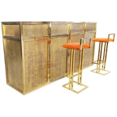  Brass Modular Bar with Barstools