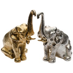 Used  Sterling Silver Salt and Pepper Shakers in Elephant Shape