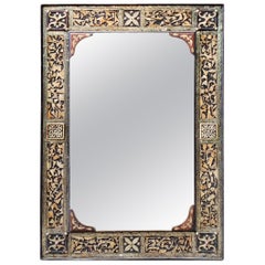 Old Moroccan Rectangular Camel Bone Mirror, MD2