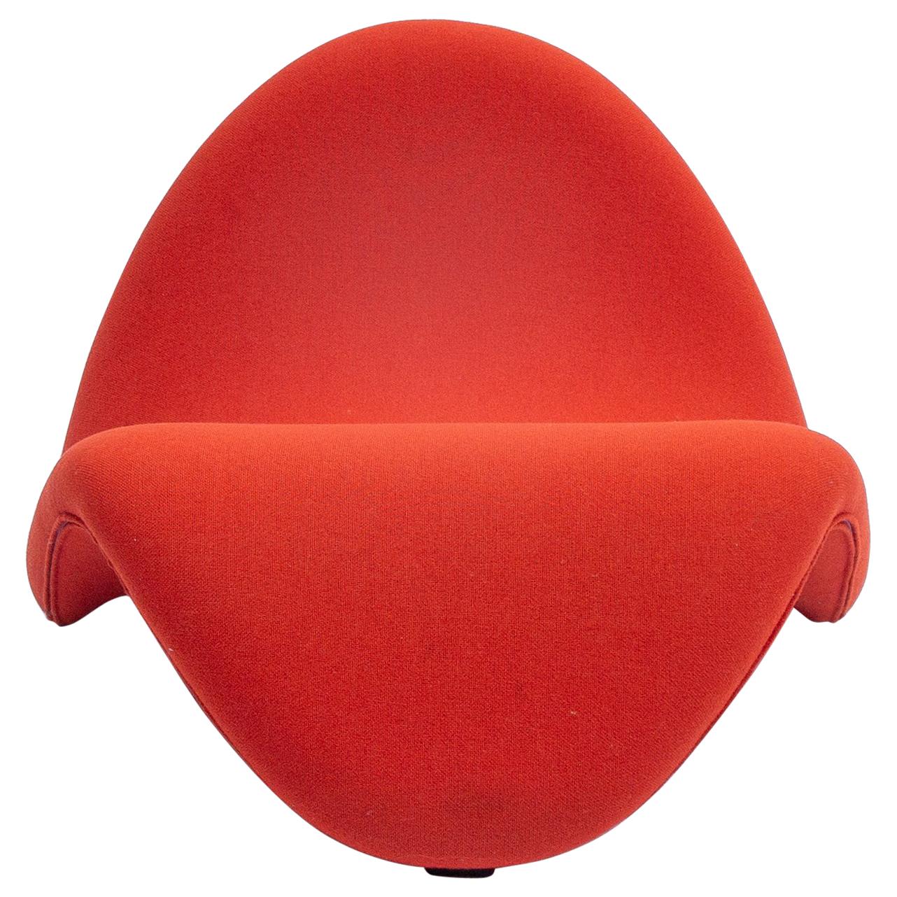 Tongue Chair by Pierre Paulin for Artifort, Fabric Soft Orange, 1970s