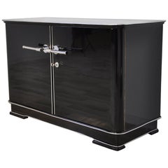 Small Art Deco Style Commode in High Gloss Black