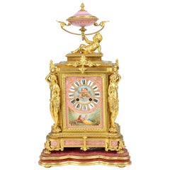 19th Century Sevres Style Porcelain Mantel Clock