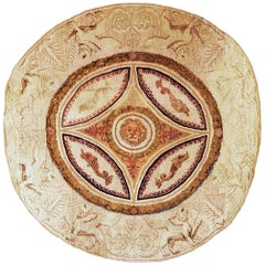 Antique Doris Leslie Blau Rare Round English Axminster Animal Design Rug
