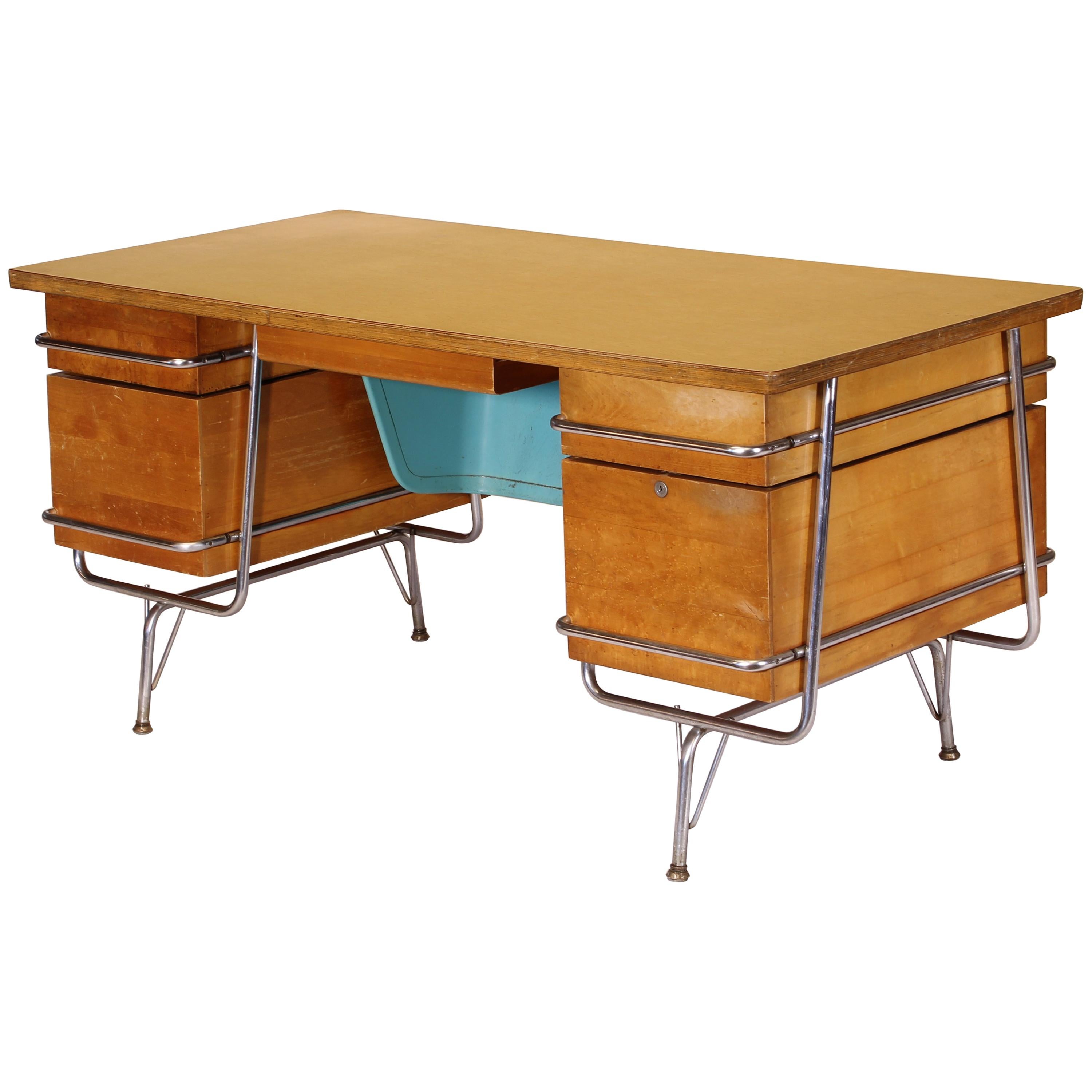 Mid-Century Modern Heywood-Wakefield Trimline Desk by KEM Weber 1950s