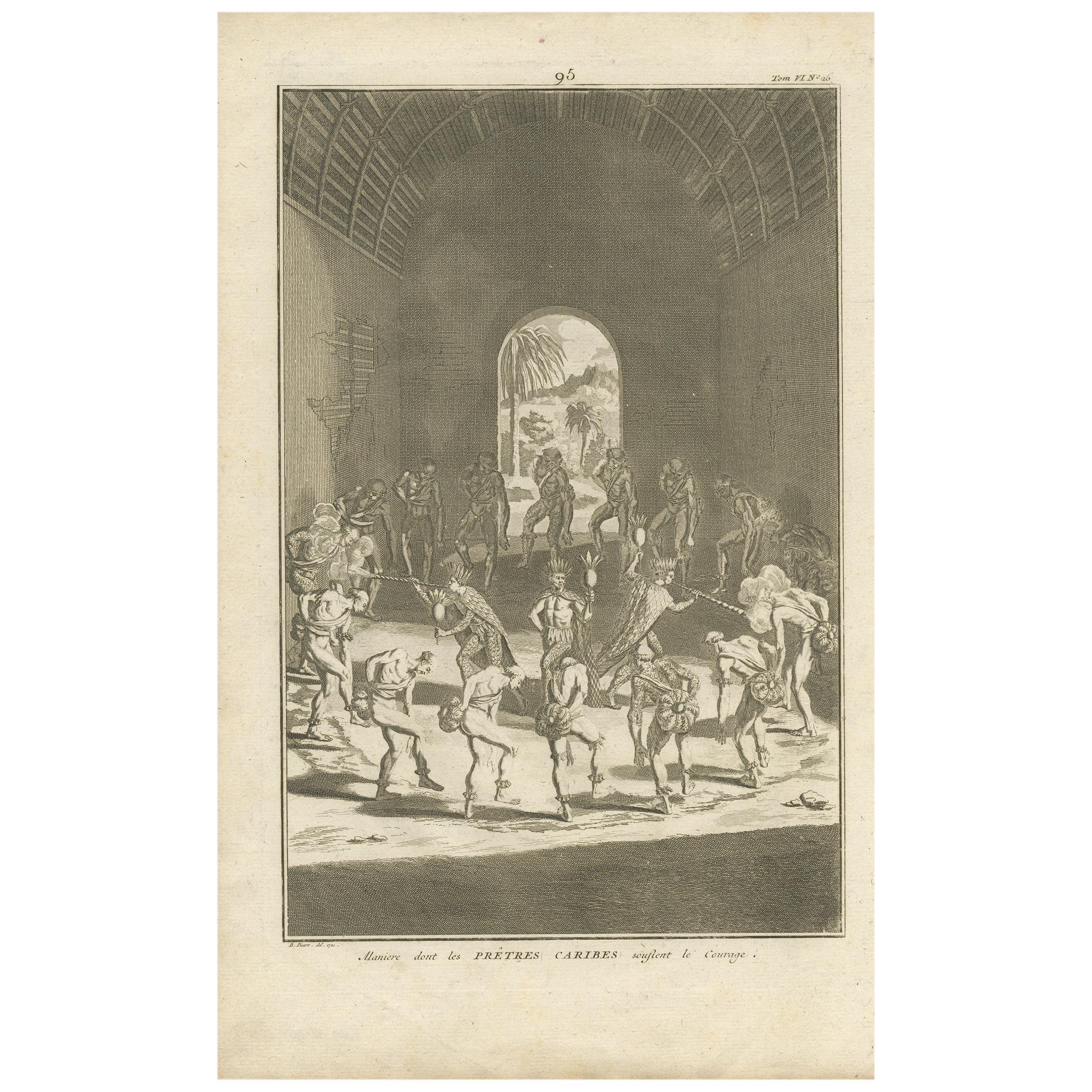 Antique Print of Native Americans by Picart '1721'
