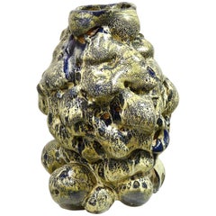 Ceramic Sculpture or Vessel by Donna Green in Yellow / Blue