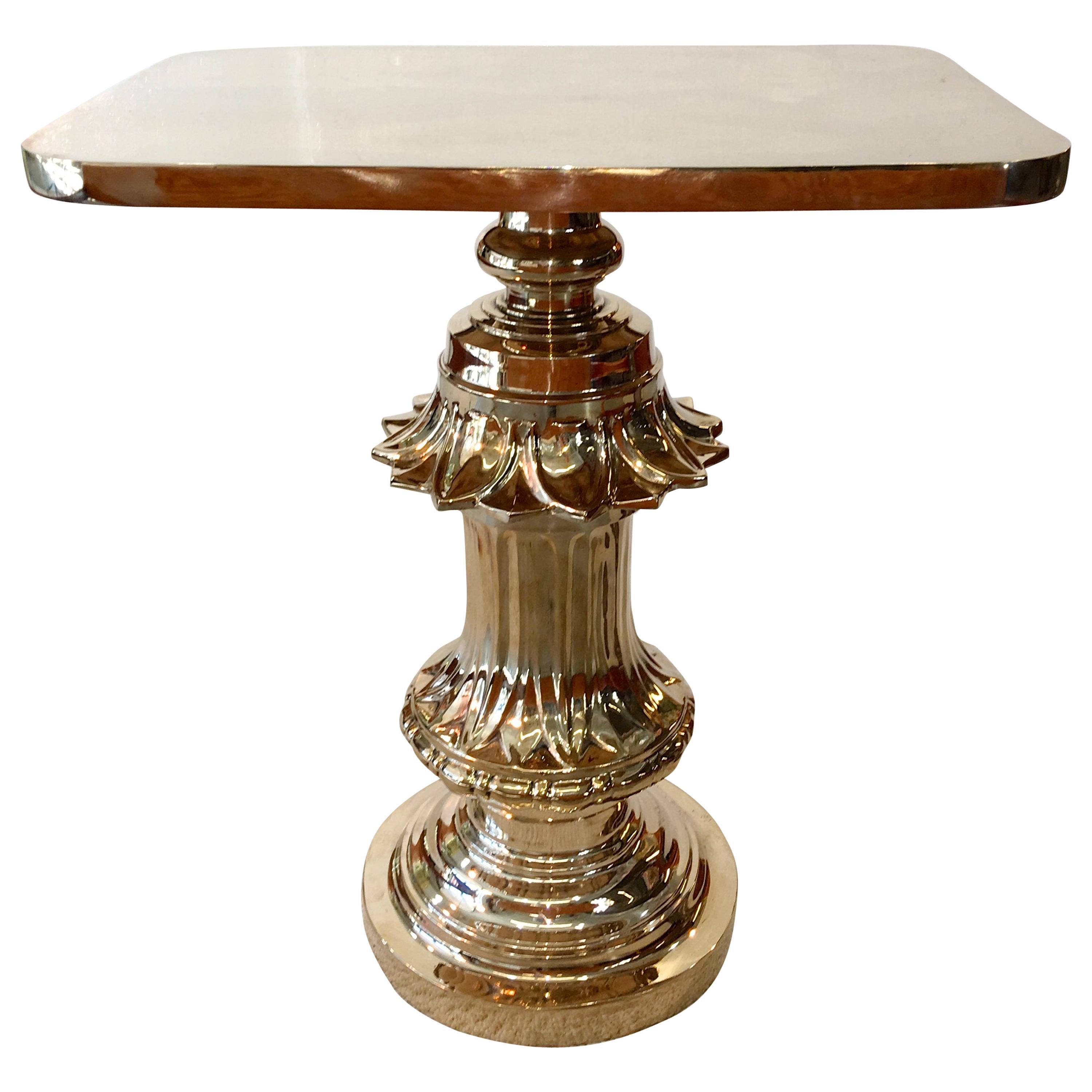 Old Boston Street Lamp Post Table in Solid Bronze by Zach Gabbard For Sale