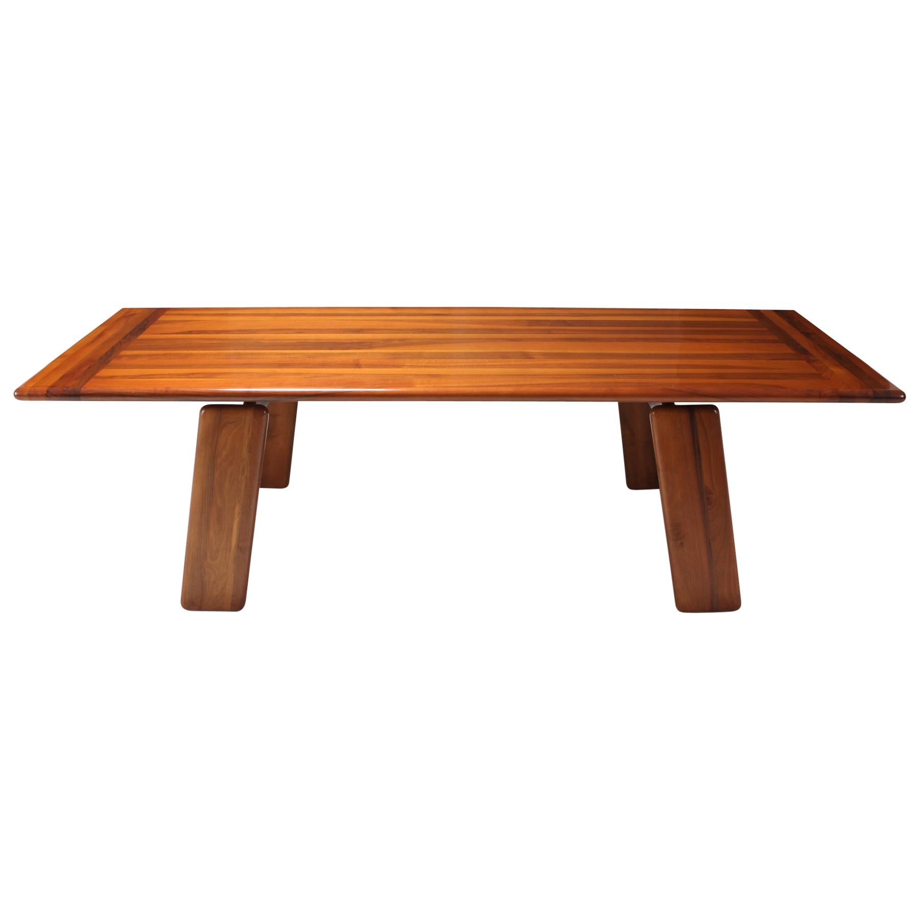 Postmodern Walnut Dining Table by Afra & Tobia Scarpa