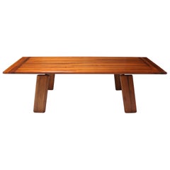 Antique Postmodern Walnut Dining Table by Afra & Tobia Scarpa