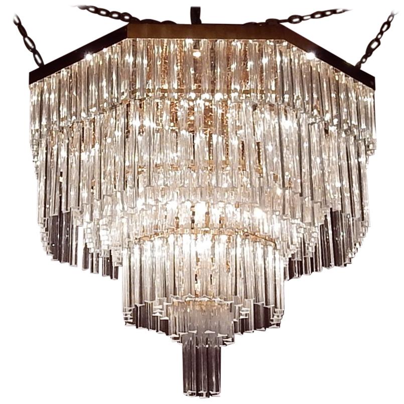 1970 Chandelier Ceiling Lamp Murano Venini For Sale