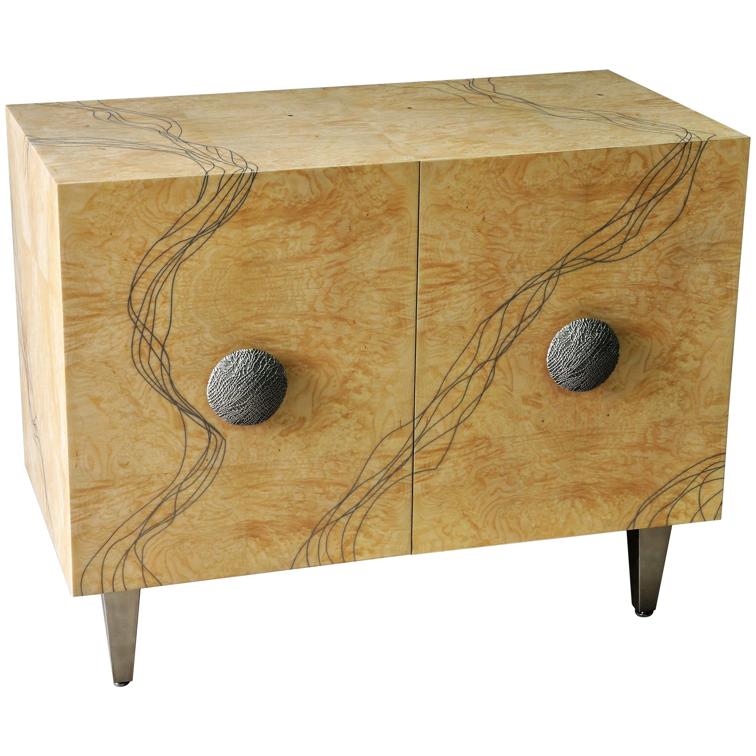 Ash and Titanium Sideboard "Entrelacs" - Contemporary, Limited Edition For Sale