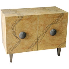 Ash and Titanium Sideboard "Entrelacs" - Contemporary, Limited Edition