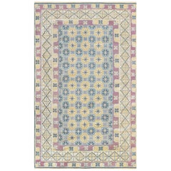 Retro Indian Mid-20th Century Dhurrie Rug