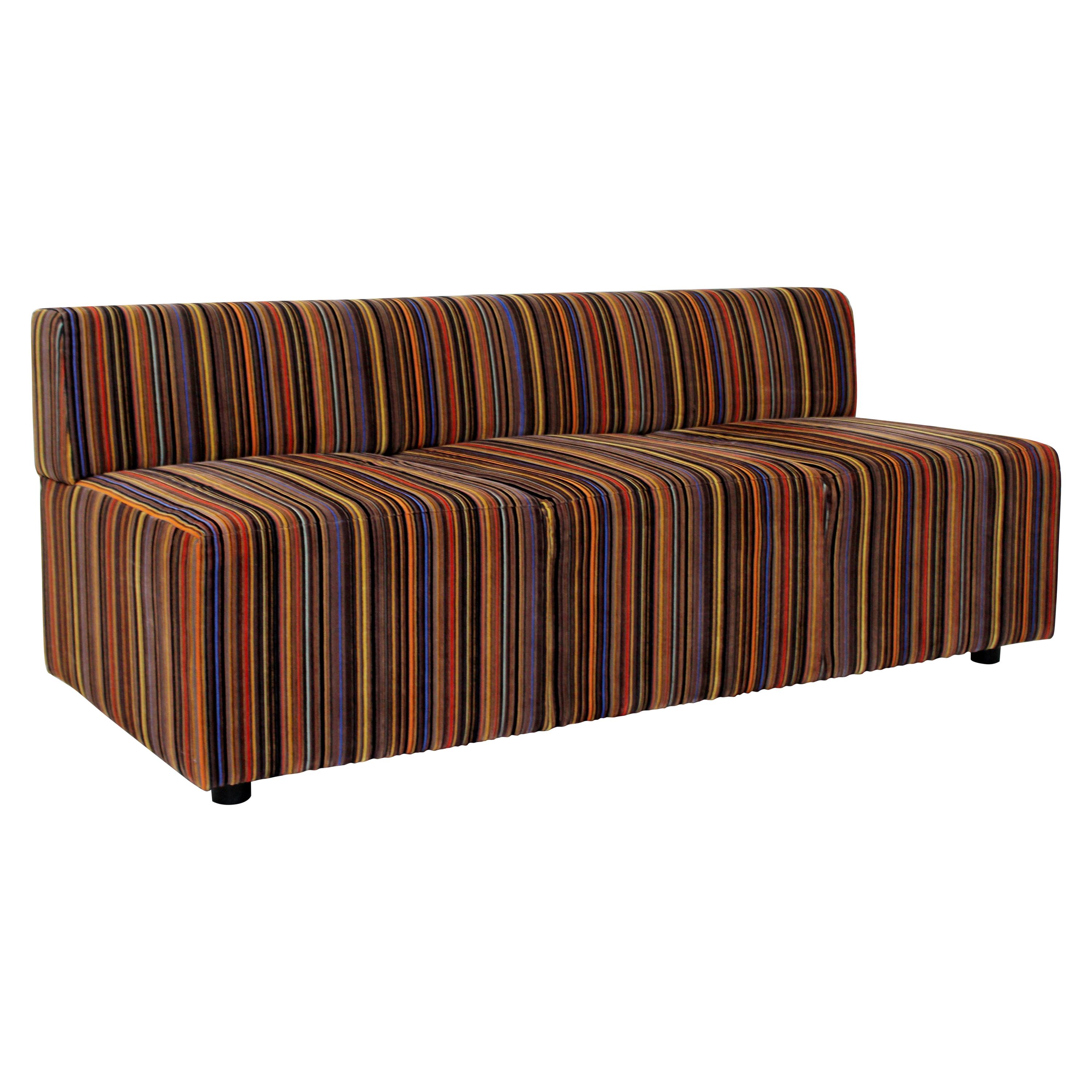 Contemporary Modernist Vintage Style Coalesse Steelcase Loveseat Sofa Striped