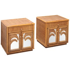 Hollywood Regency Pair of Tropical Nightstands Vivai del Sud