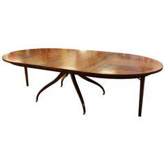 Mid-Century Modern Rare Wormley for Dunbar Drop Leaf Wood Oval Dining Table