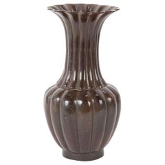 Meiji Chrysanthemum Form Bronze Vase