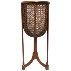 Retro Wicker Cane Plant Stand