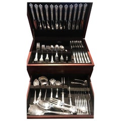 Sterling Flatware Service for 12 Plus Serving Pieces, Gorham Chantilly, 139 Pcs