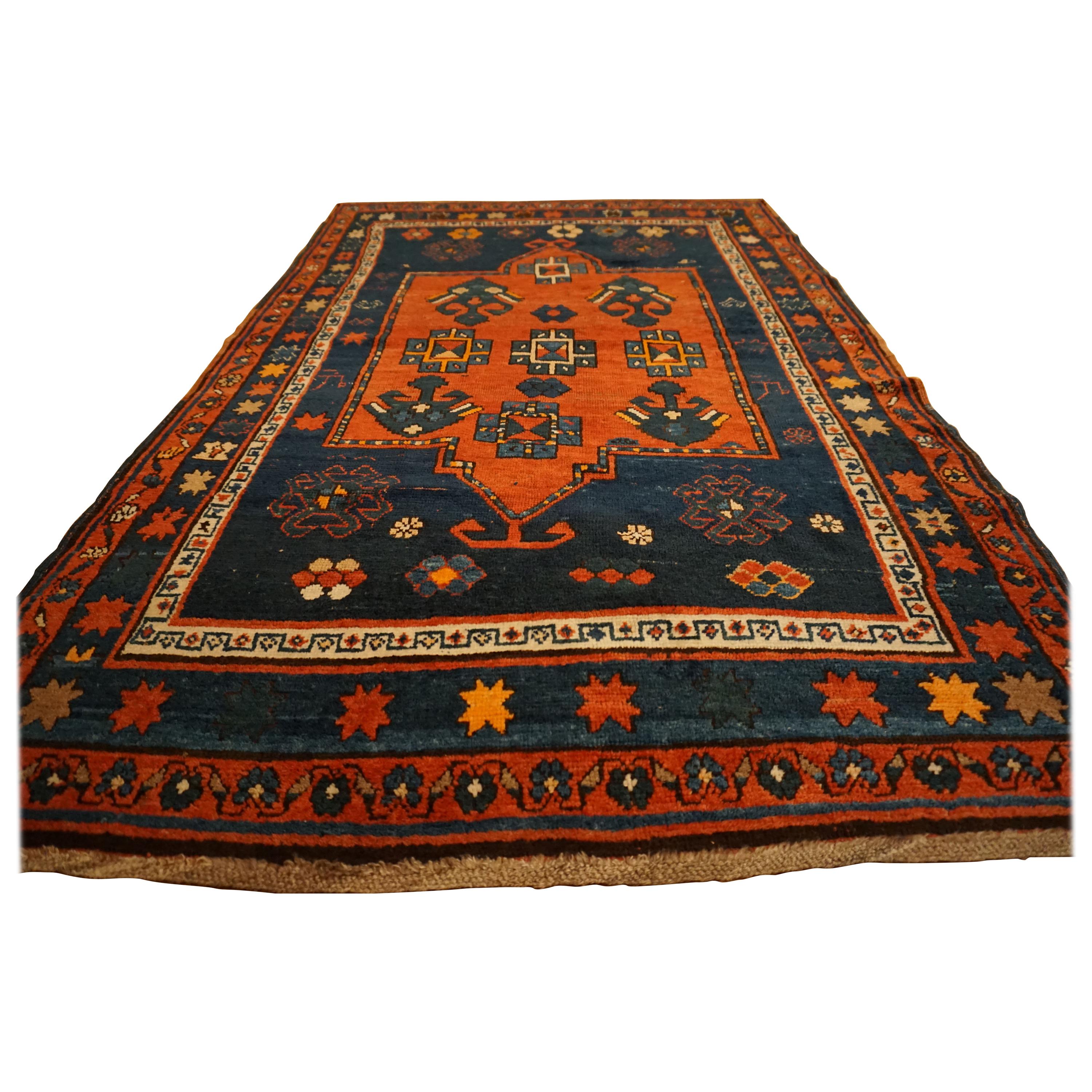 Antique Art Deco Caucasian Kazak Carpet, circa 1890 For Sale