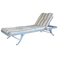An American Regency Style Gray  Aluminum Garden Lounge Chair by Brown Jordan