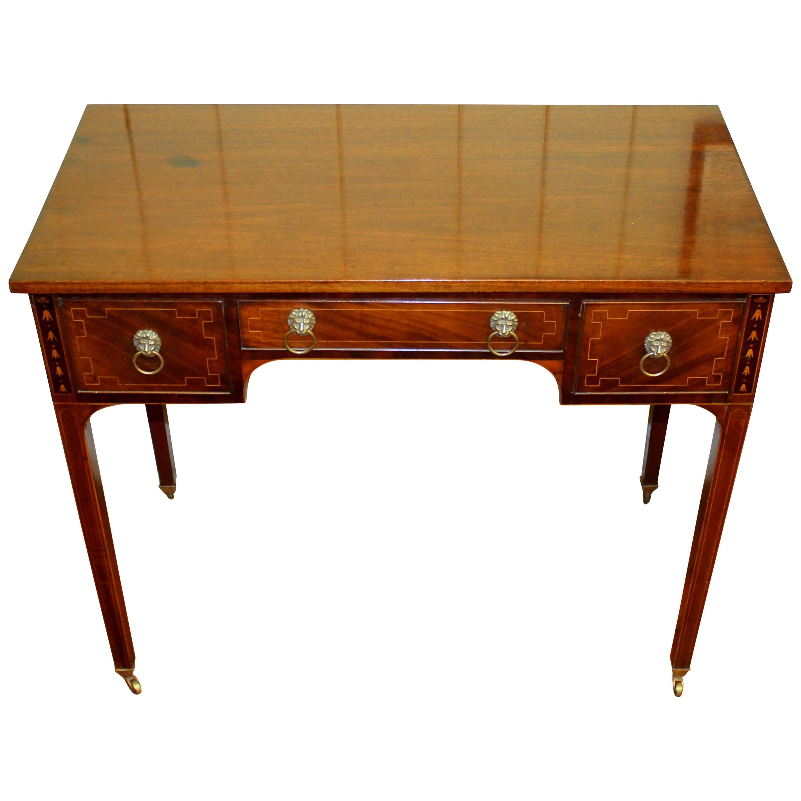 Small Server Table Antique English Regency Inlaid Mahogany Small Server or Writing Table ...