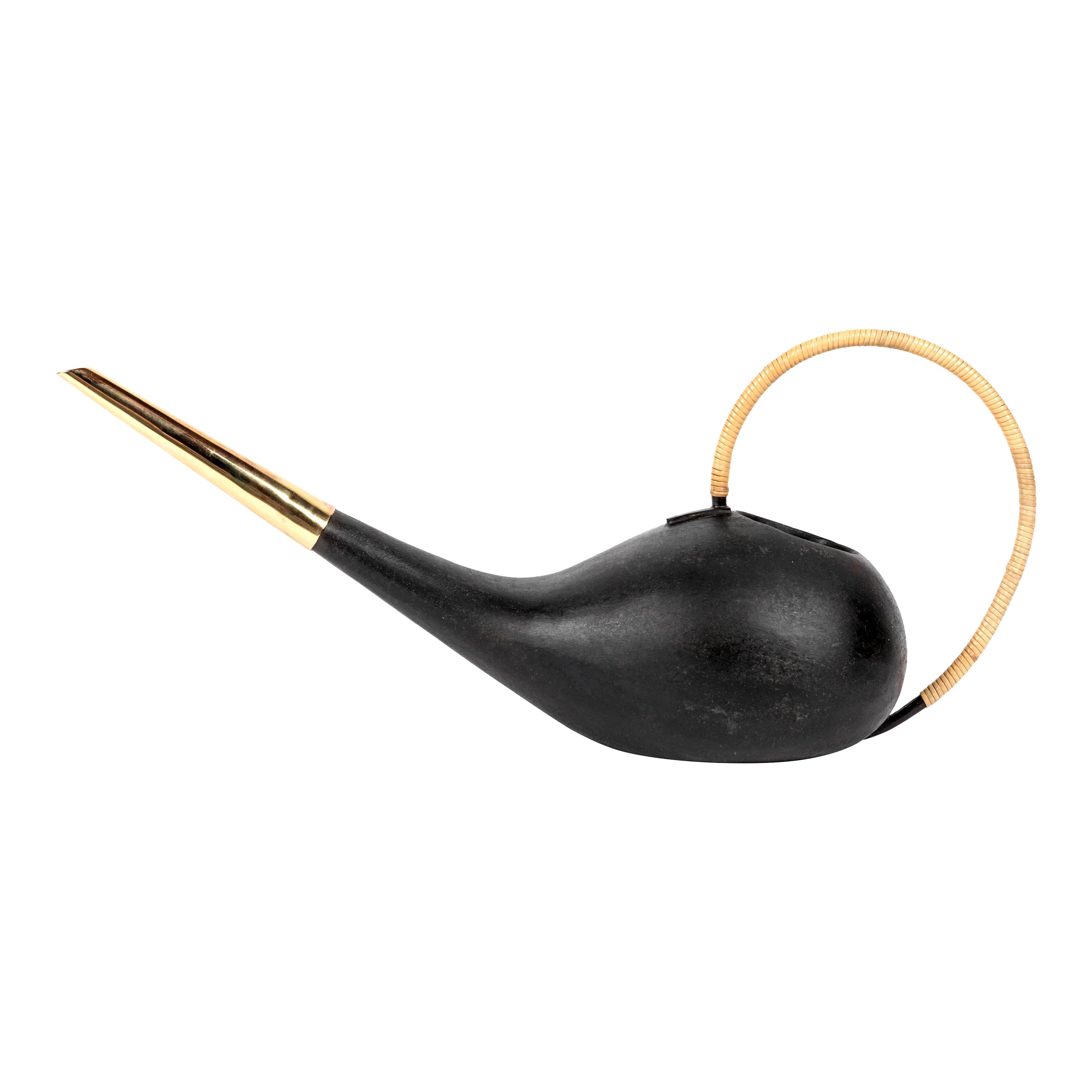 Carl Auböck #3632 innaffiatoio in ottone patinato e canna
