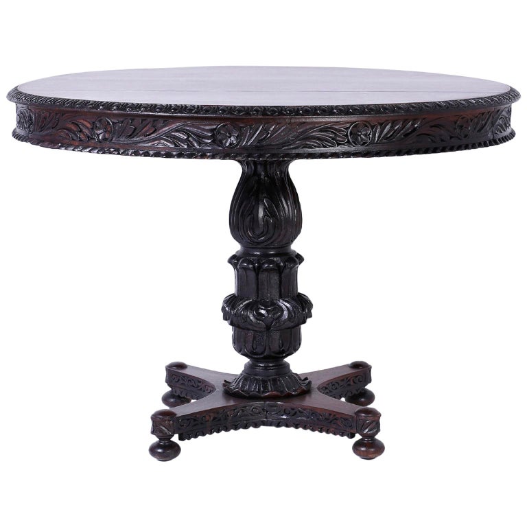 Anglo Indian Round Dining Table at 1stDibs