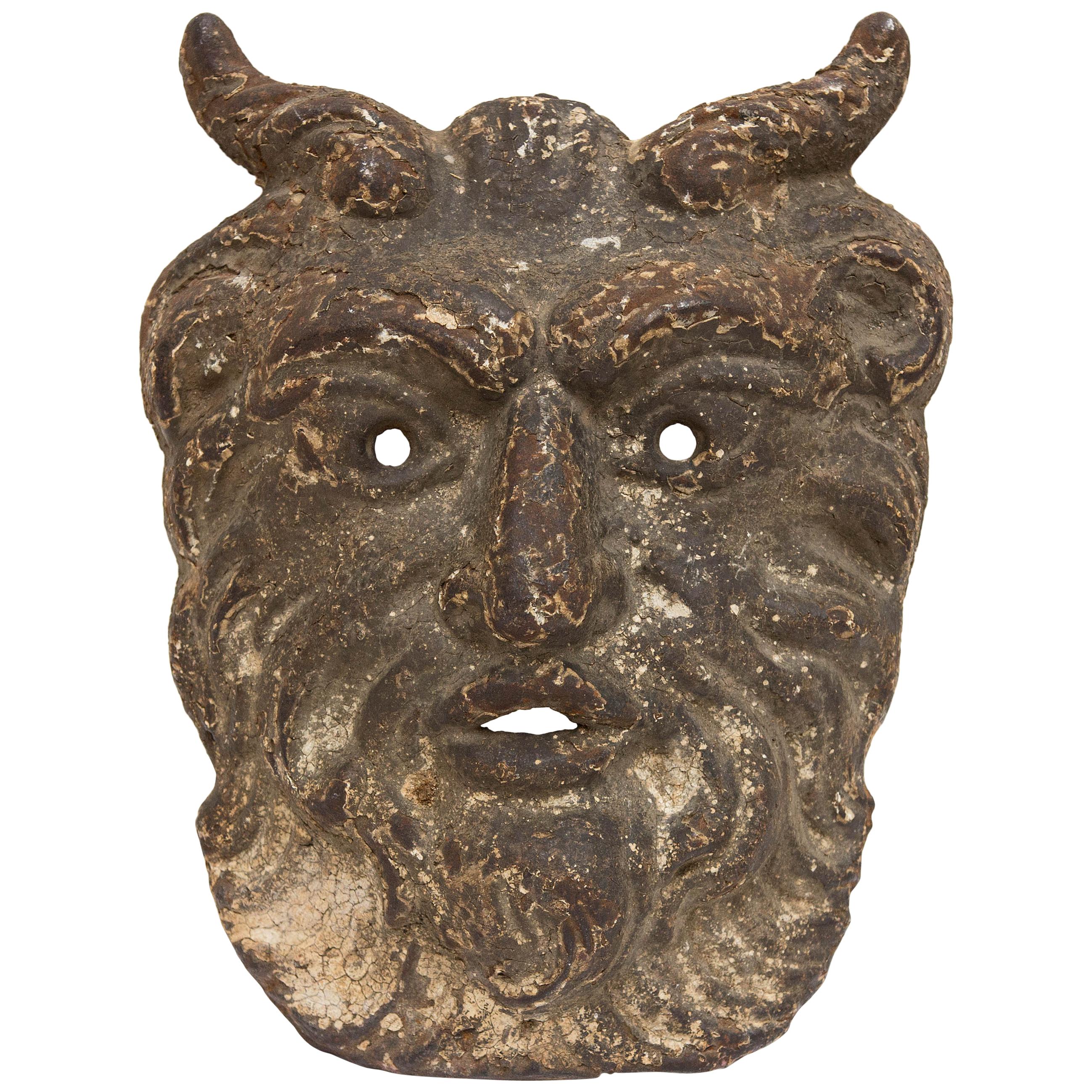 19th Century Cast Iron Satyr Mask