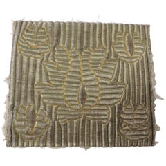 19th Century Persian Stumpwork Gold Metallic Threads Embroidery Panel