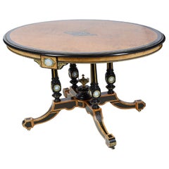 19th Century Amboyna Centre table, after Holland and Son