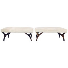 Pair of Mid-Century Modern Window Benches or Stools