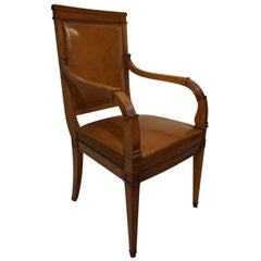 Biedermeier Louis-Philippe Armchair Leather, circa 1870