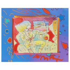 Vintage Peter Max Mixed-Media Enamel on Lithograph, 1996