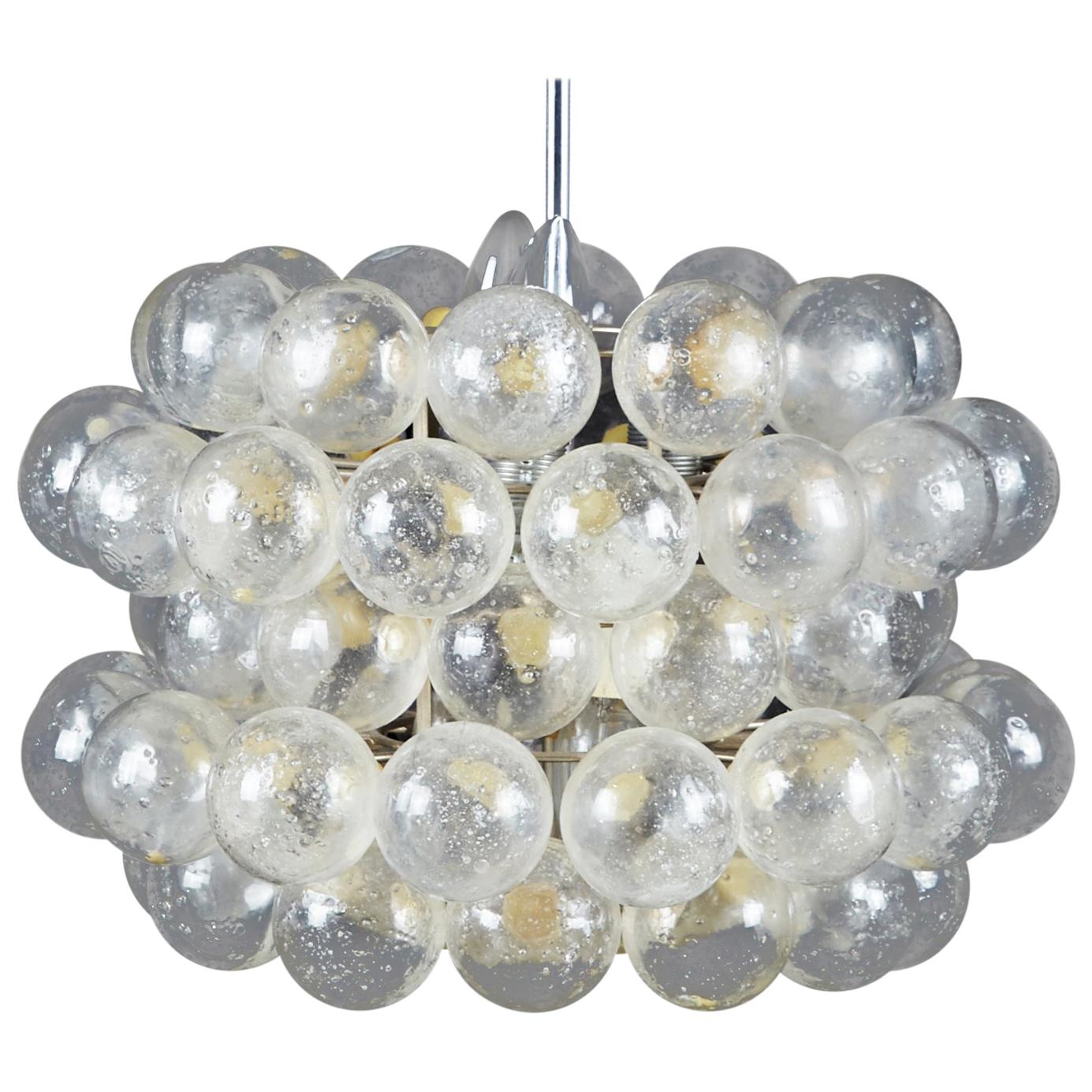 Beautiful Midcentury Glass Chandelier For Sale