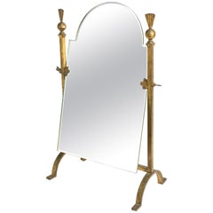 Vintage Mirror Golden Wrought Iron, Neoclassical 1960s, Mid Century Art