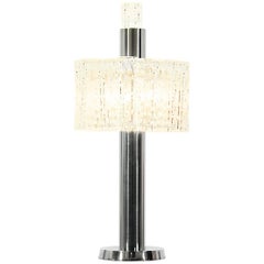 Used Midcentury Chrome And Murano Table Lamp by Doria Leuchten