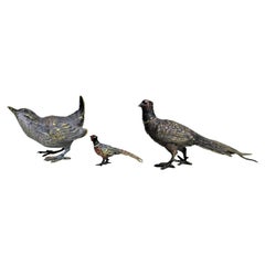 Antique Austrian Cast and Cold Painted Bronze Miniatures Bird Fowl Figurine Lot