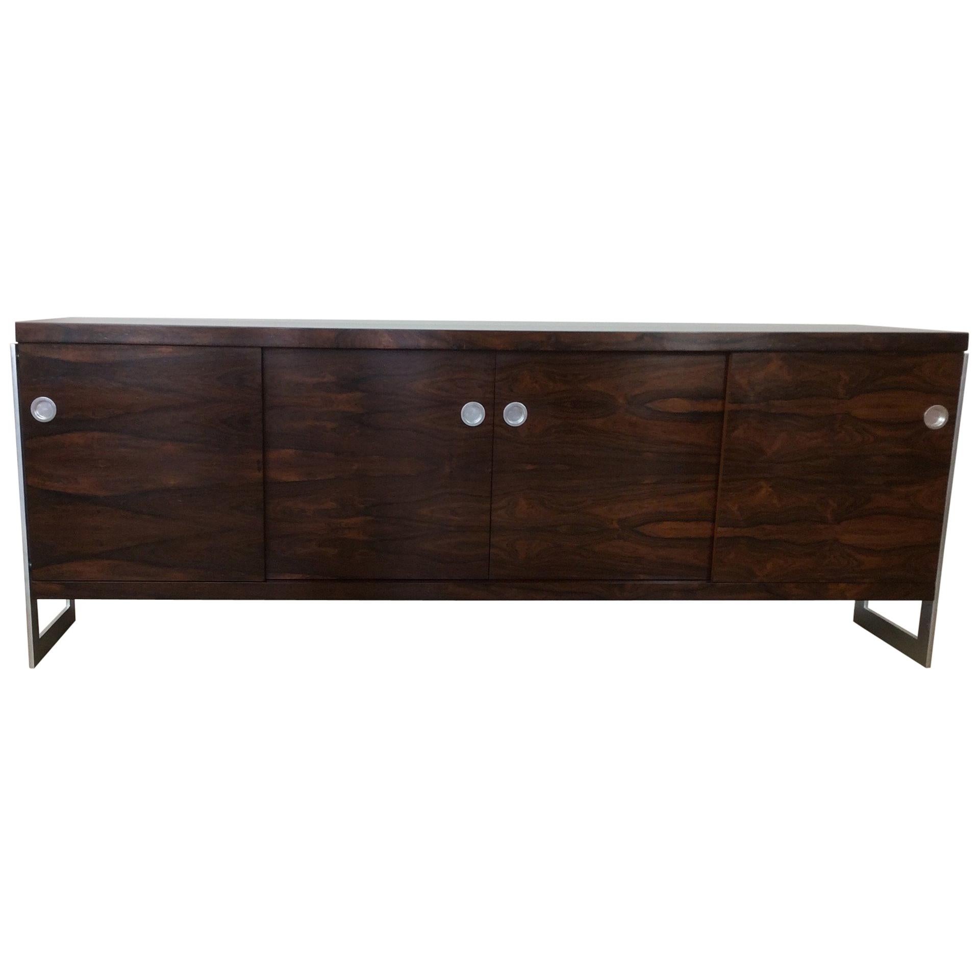 Midcentury Herman Miller Rosewood and Chrome Sideboard For Sale