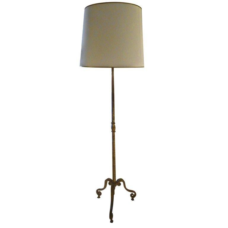 Gilt Bronze Tripod Floor Lamp by Maison Ramsay For Sale